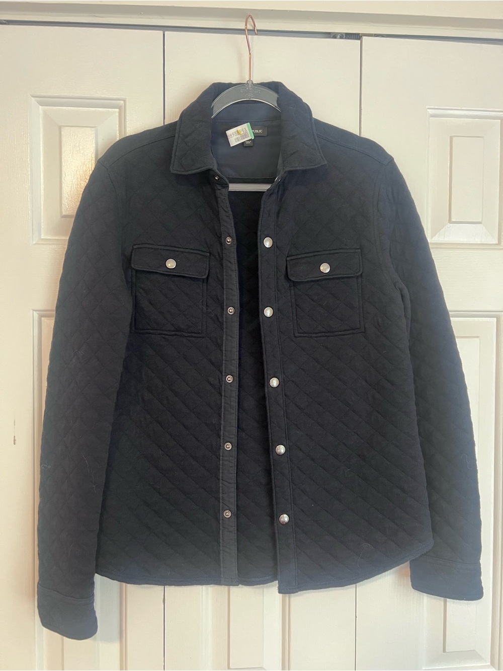 Banana Republic Quilted Black Shirt Jacket